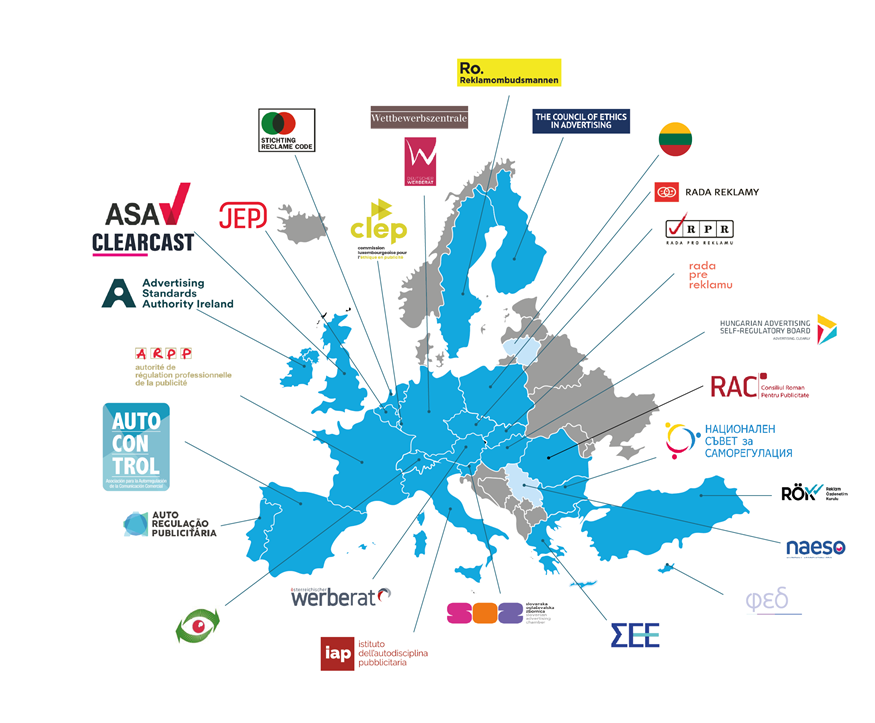 image d'une carte du monde sur laquelle sont localisés les SRO membres de l'EASA